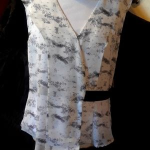 Badgley Mischka Studio Black and White Blouse.